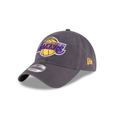 Grey Los Angeles Lakers Hat - New Era NBA Core Classic 9TWENTY Adjustable Caps USA0317629